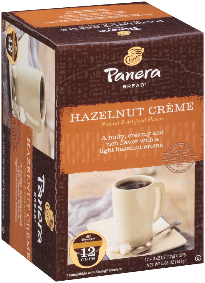 slide 1 of 5, Panera Bread Single Serve Hazelnut Creme Coffee, 4.87 oz