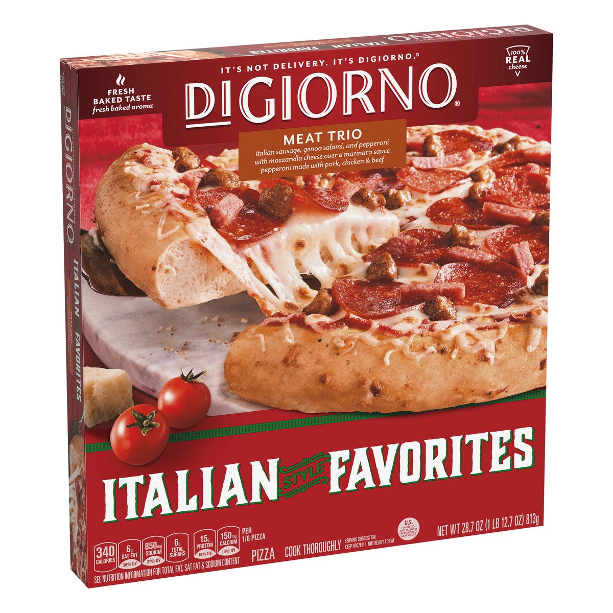 slide 4 of 10, DiGiorno Italian Style Favorites Meat Trio Pizza 28.7 oz, 28.7 oz