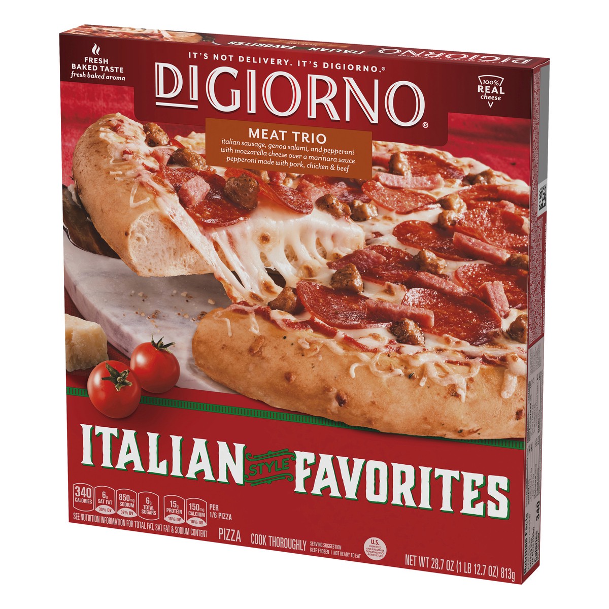 slide 5 of 10, DiGiorno Italian Style Favorites Meat Trio Pizza 28.7 oz, 28.7 oz