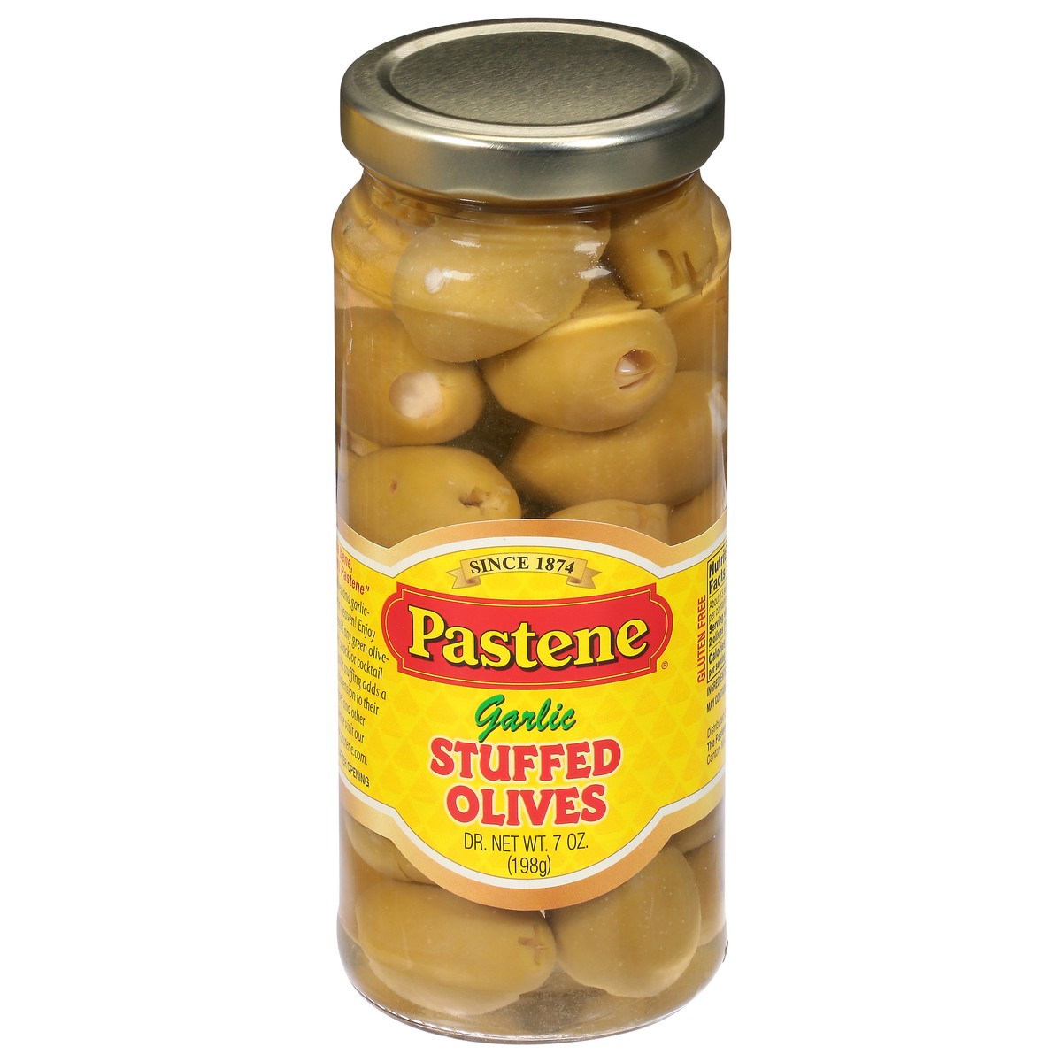 slide 1 of 1, Pastene Garlic Stuffed Olives, 7 oz