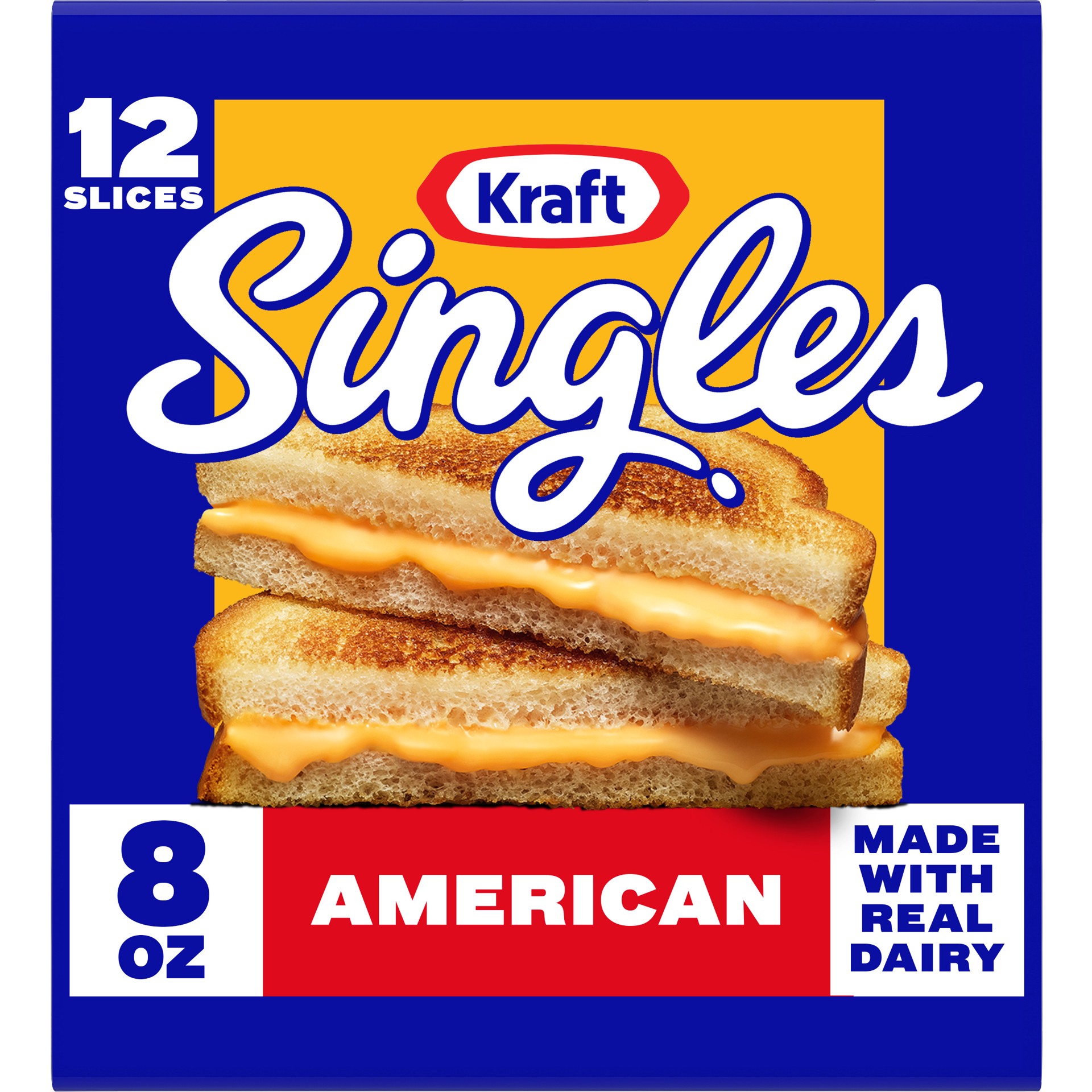 slide 1 of 5, Kraft Singles American Pasteurized Prepared Cheese Product Slices, 12 ct Pack, 12 ct