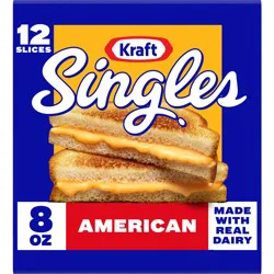 Kraft Singles American Pasteurized Prepared Cheese Product Slices, 12 ct Pack
