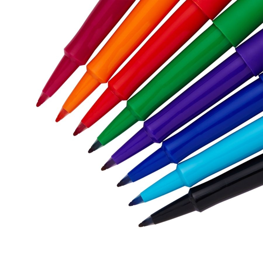 slide 2 of 2, Paper Mate Flair Porous-Point Pen, Medium Point, 1.0 Mm, Blue Barrel, Blue Ink, 1 ct
