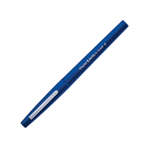 slide 1 of 2, Paper Mate Flair Porous-Point Pen, Medium Point, 1.0 Mm, Blue Barrel, Blue Ink, 1 ct