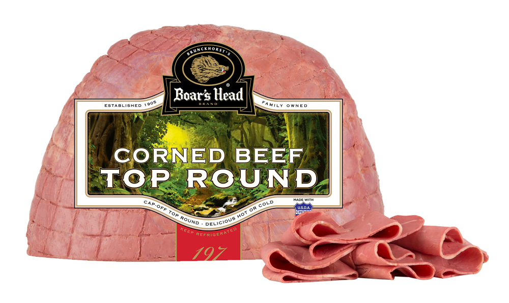 slide 1 of 1, Boar's Head Cap-Off Cooked Top Round Corned Beef, per lb