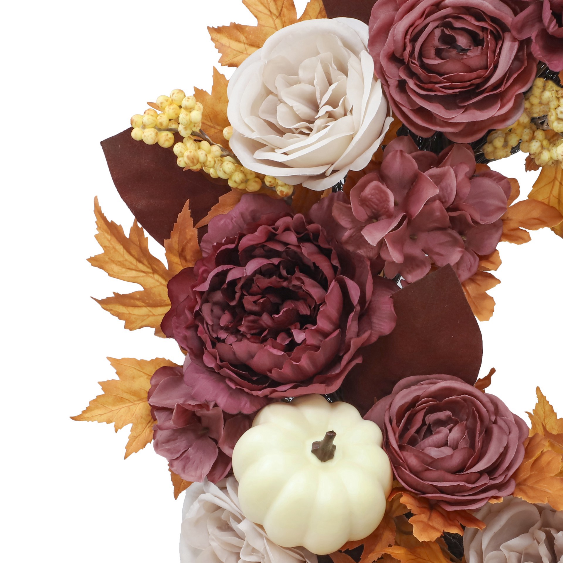 slide 2 of 3, 24" Peony, Rose & Pumpkin Wreath By Ashland, 24 in