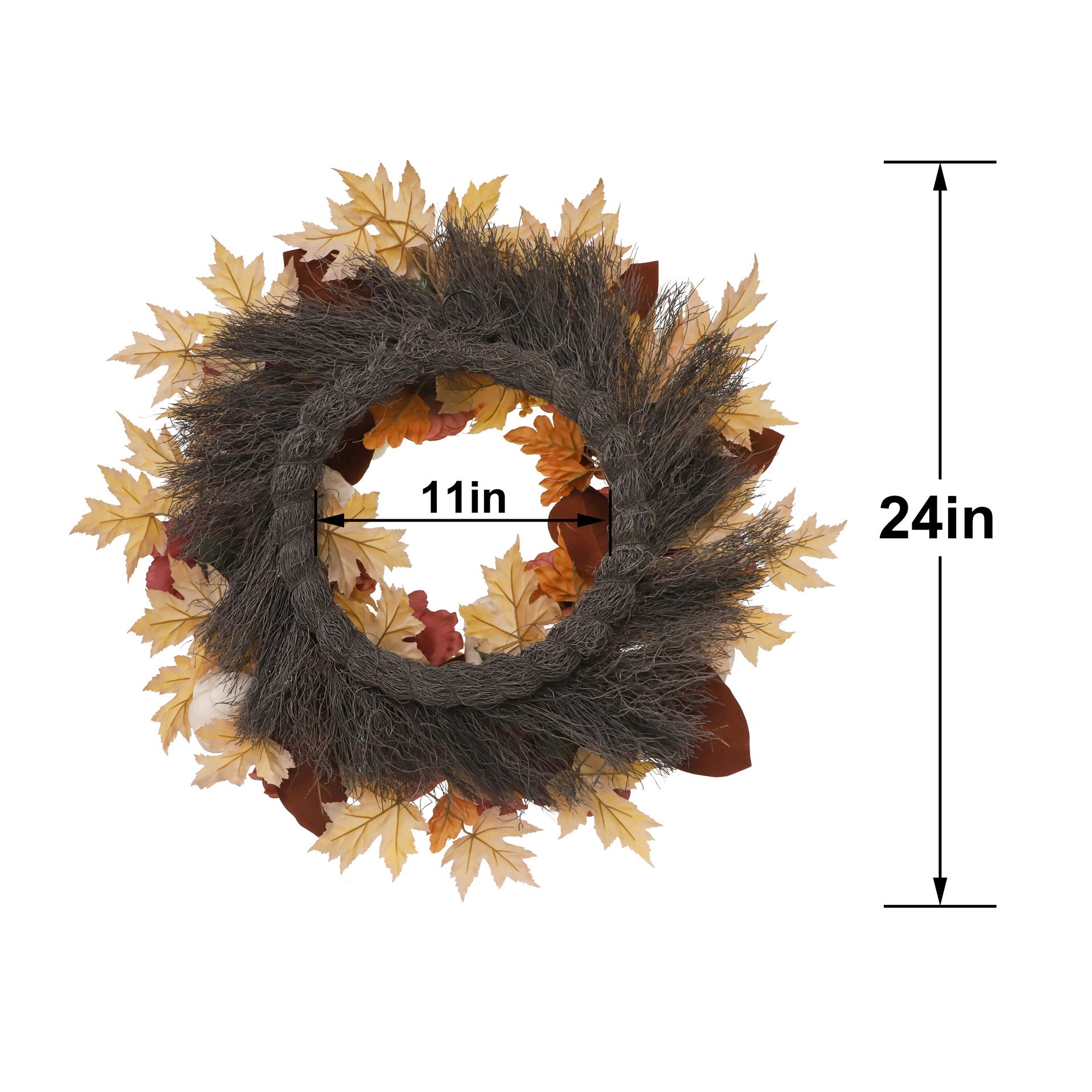 slide 3 of 3, 24" Peony, Rose & Pumpkin Wreath By Ashland, 24 in