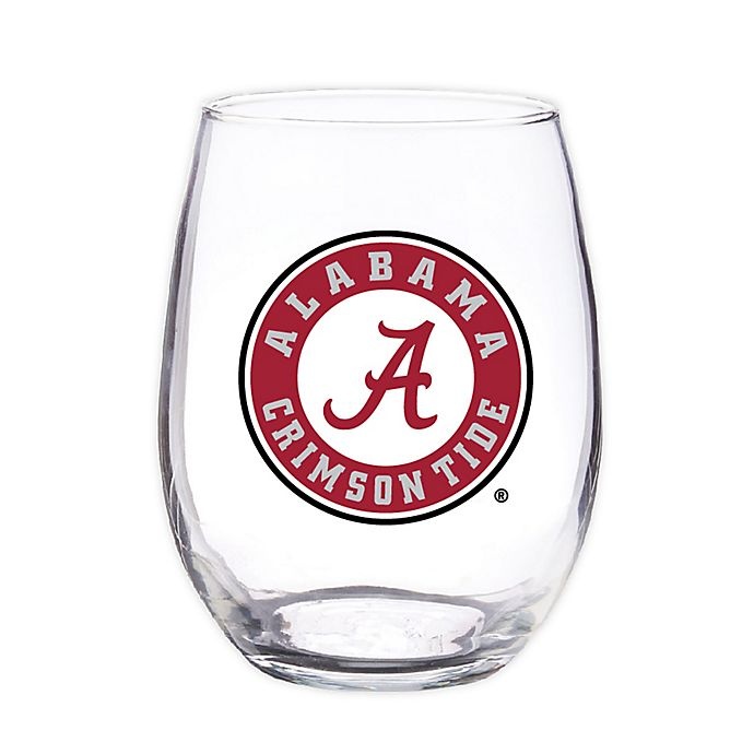 slide 1 of 2, NCAA University of Alabama 16 oz. Clear Plastic Stemless Wine Glasses Set, 4 ct