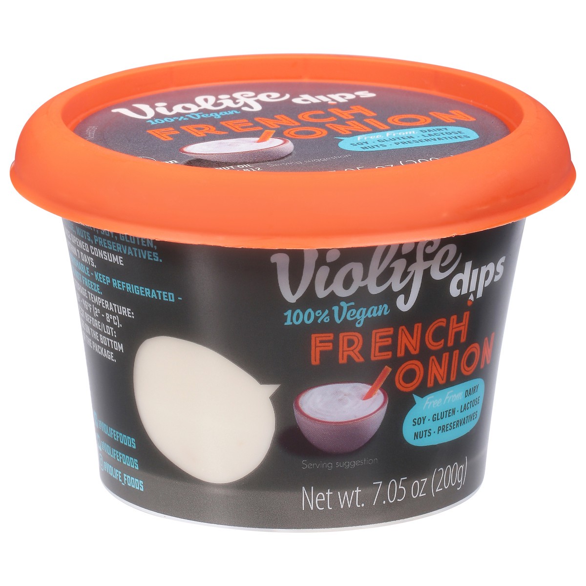 slide 3 of 9, Violife Just like French Onion Dip, Dairy-Free Vegan 7.05 oz Tub, 75 oz