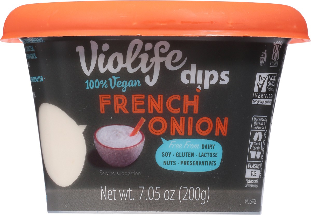 slide 7 of 9, Violife Just like French Onion Dip, Dairy-Free Vegan 7.05 oz Tub, 75 oz