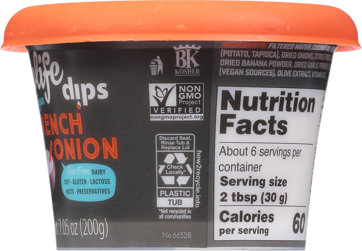 slide 2 of 9, Violife Just like French Onion Dip, Dairy-Free Vegan 7.05 oz Tub, 75 oz