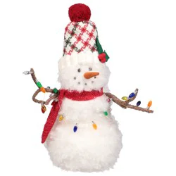 Ssel 16in Fuzzy Snowman W Cap - Ea