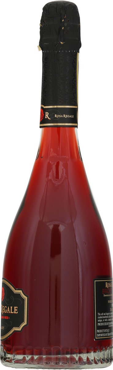 slide 4 of 12, Banfi The Rosa Regale Sparkling Red is made of 100% Brachetto from the acclaimed Rosa vineyard in Aqui Terme, Piedmont. This wine is love at first sip and is a perpetual crowd pleaser, 750 mL