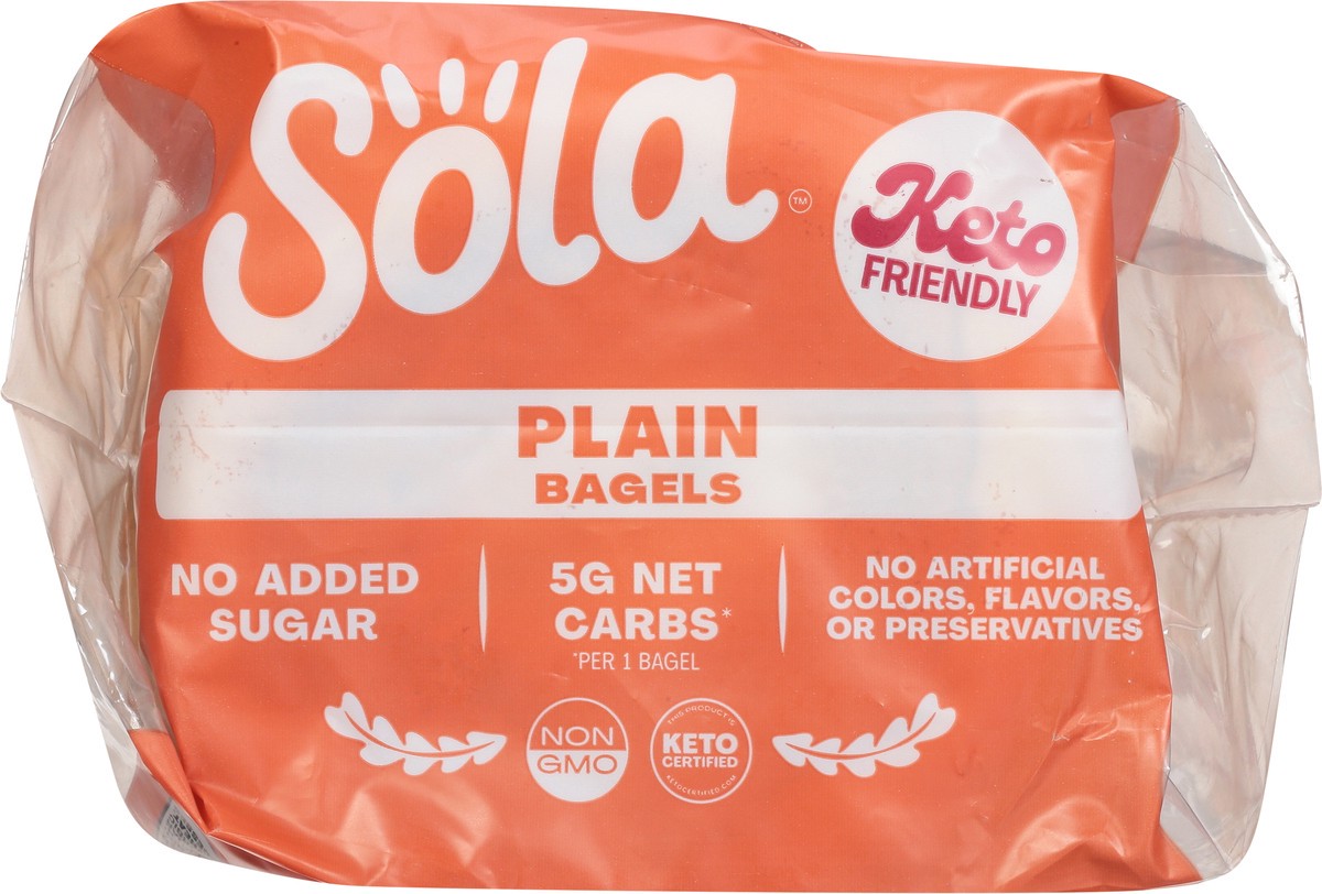 slide 8 of 9, Sola Plain Bagels, High Protein, Low Carb, 4 ct; 12 oz