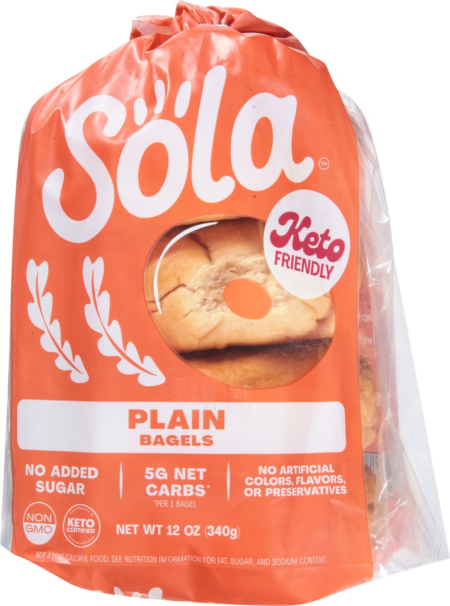 slide 9 of 9, Sola Plain Bagels, High Protein, Low Carb, 4 ct; 12 oz