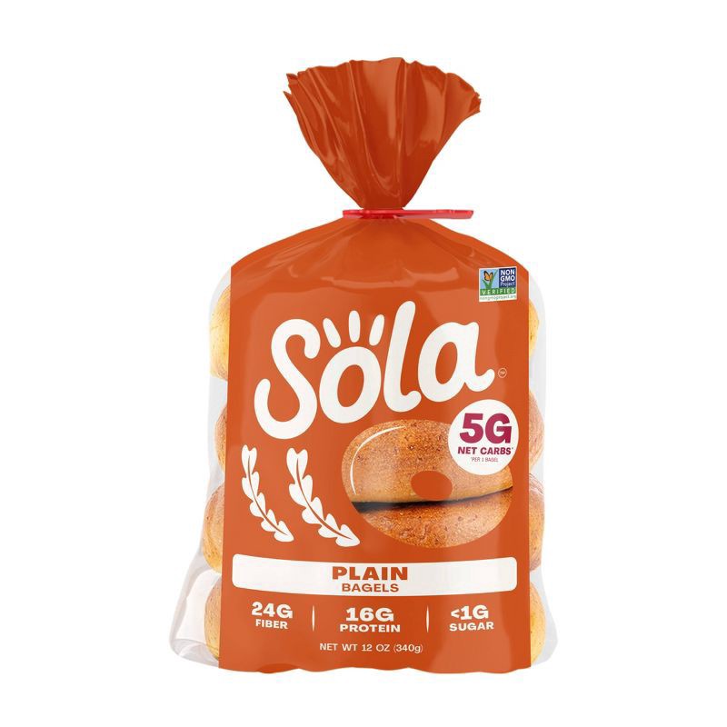 slide 1 of 9, Sola Plain Bagels 12 oz, 12 oz