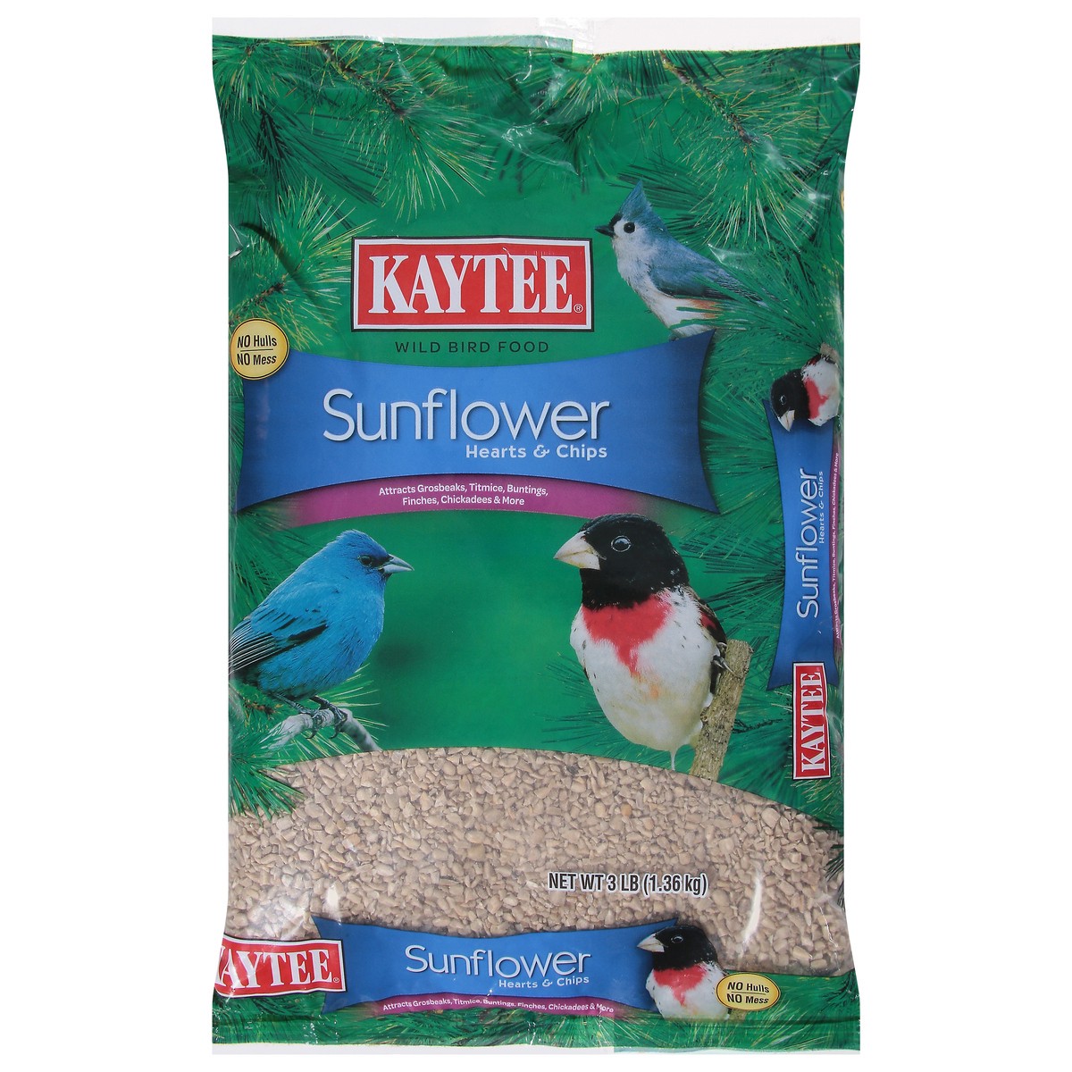 slide 1 of 5, Kaytee Wild Sunflower Hearts & Chips Bird Food 3 lb, 3 lb