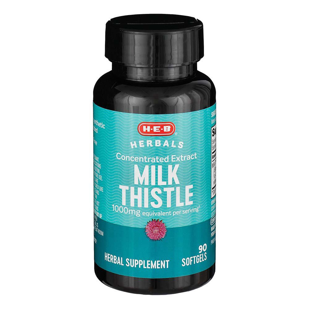 slide 1 of 1, H-E-B Herbals Milk Thistle Extract Capsules - 1,000 mg, 80 ct