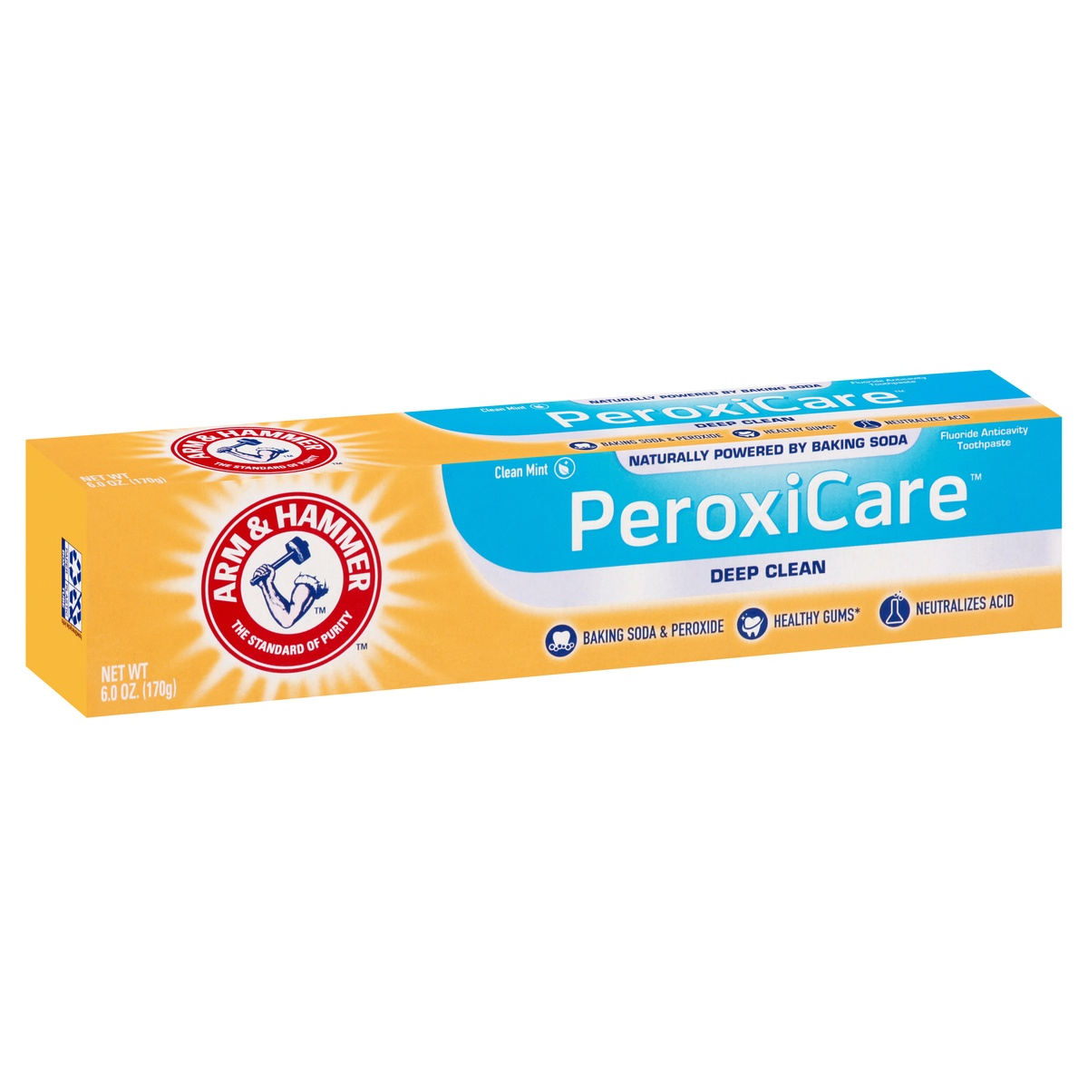 slide 2 of 10, ARM & HAMMER PeroxiCare Healthy Gums Baking Soda & Peroxide Fresh Mint Toothpaste, 6 oz