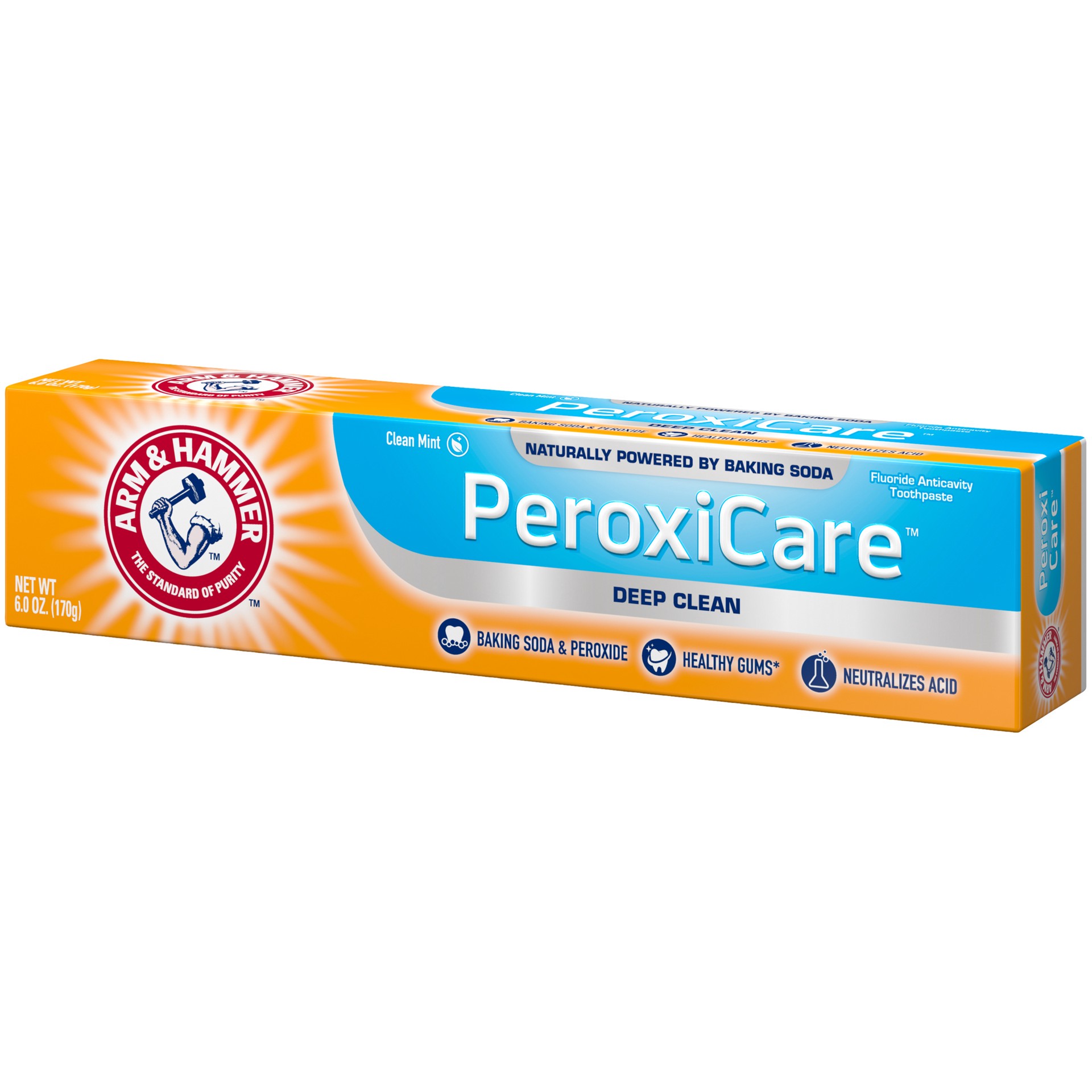 slide 4 of 5, ARM & HAMMER Peroxicare Toothpaste – Clean Mint- Fluoride Toothpaste, 6 oz