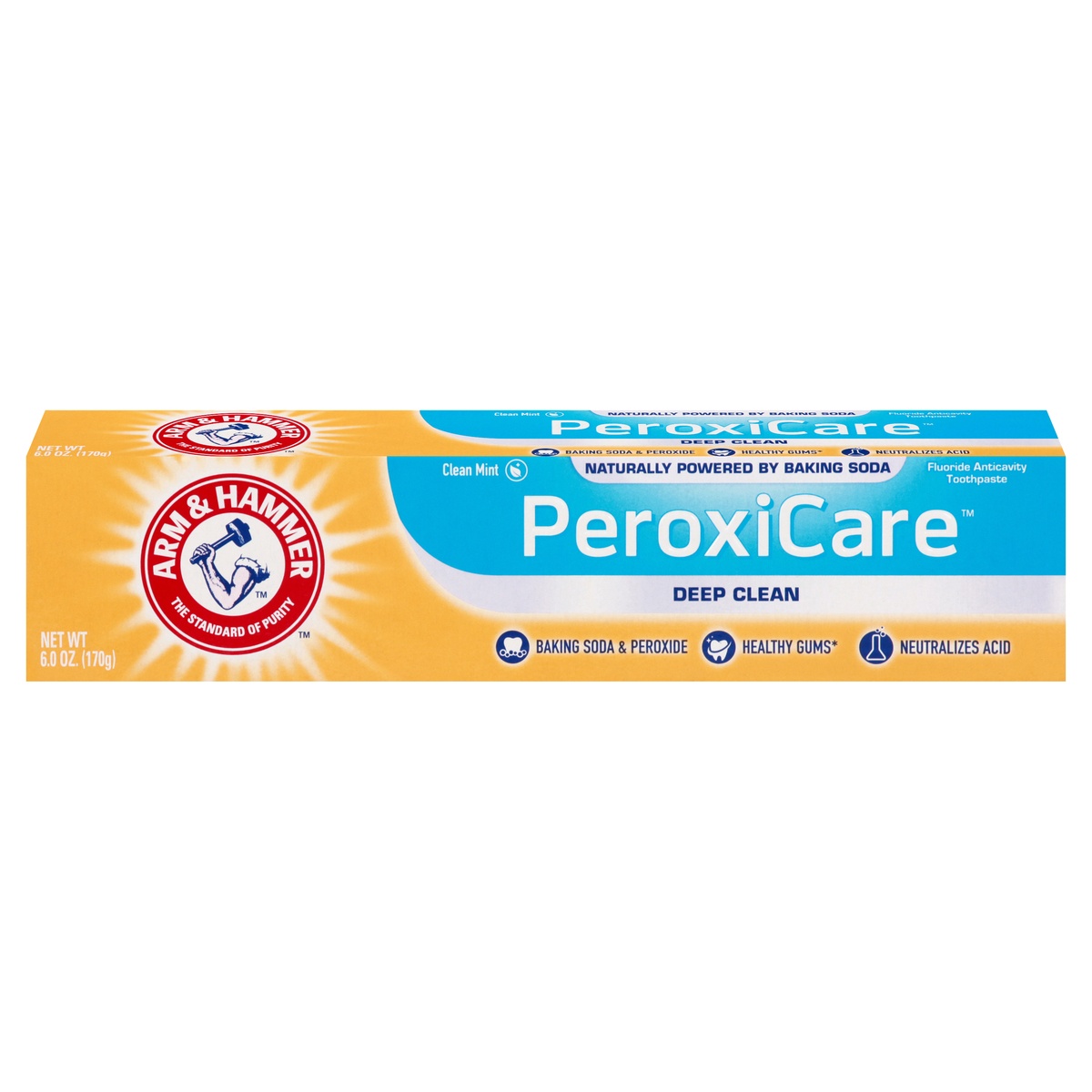 slide 1 of 10, ARM & HAMMER PeroxiCare Healthy Gums Baking Soda & Peroxide Fresh Mint Toothpaste, 6 oz