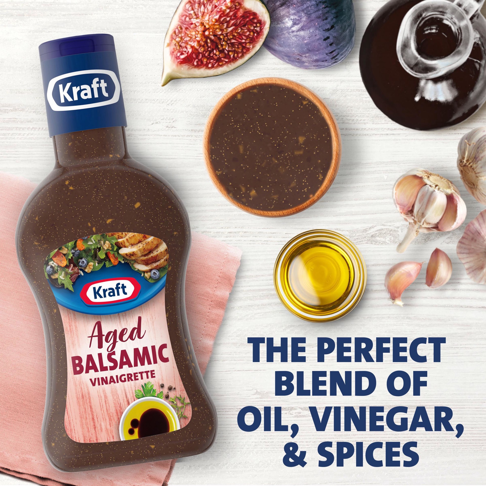 slide 3 of 5, Kraft Aged Balsamic Vinaigrette Salad Dressing, 14 fl oz Bottle, 14 fl oz