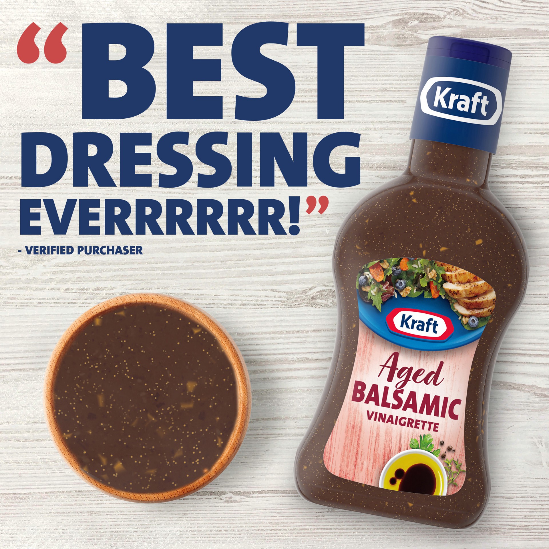 slide 2 of 5, Kraft Aged Balsamic Vinaigrette Salad Dressing, 14 fl oz Bottle, 14 fl oz