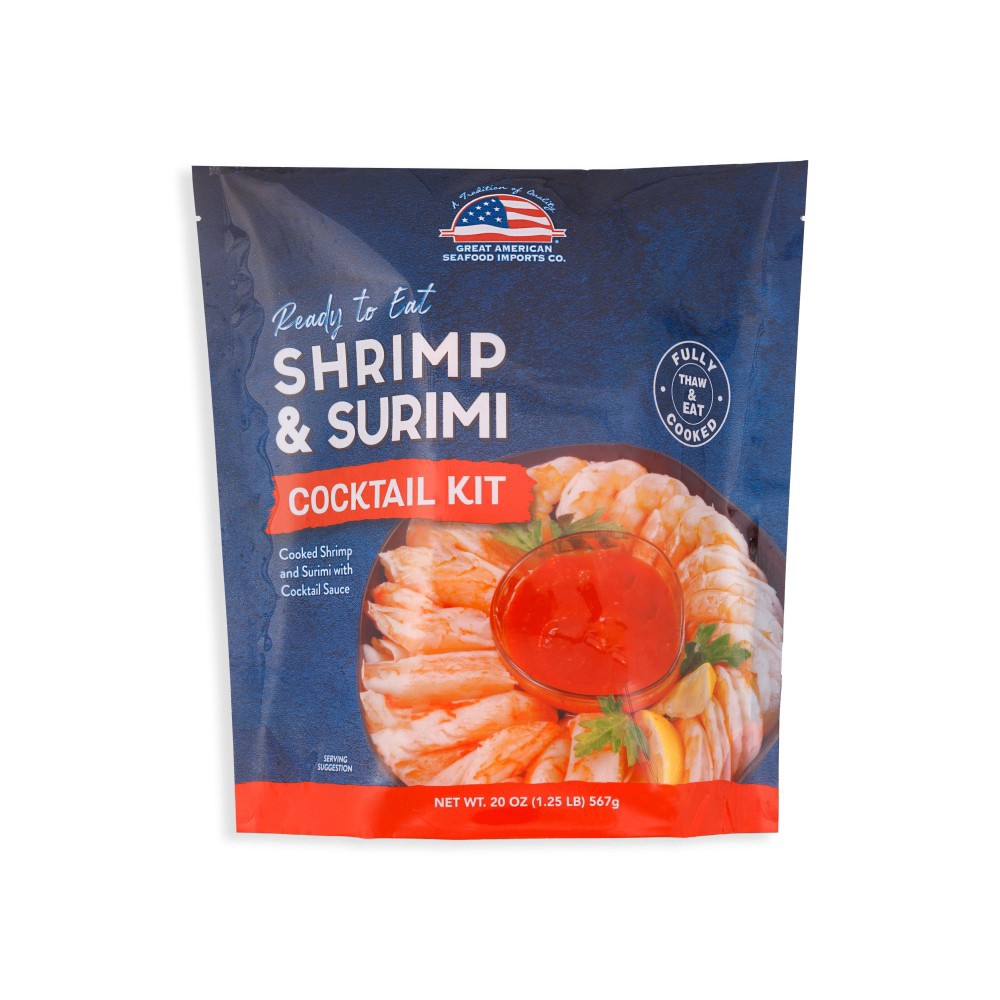 slide 1 of 1, Great American Seafood Shrimp & Surimi Cocktail Kit, 1.25 lb