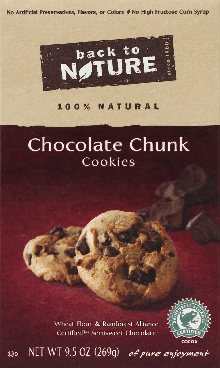 slide 5 of 6, Back To Nature Cookies, Chocolate Chunk, 9.5 oz