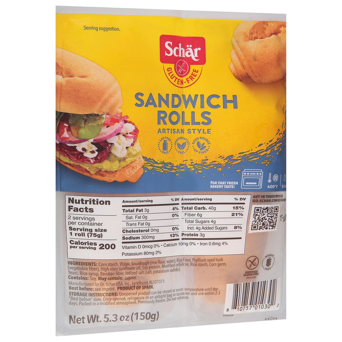 slide 7 of 9, Schär Gluten-Free Artisan Style Sandwich Rolls 5.3 oz, 5.3 oz