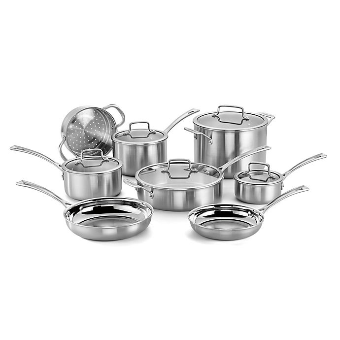 slide 1 of 3, Cuisinart Tri-Ply Pro Stainless Steel Cookware Set, 13 ct
