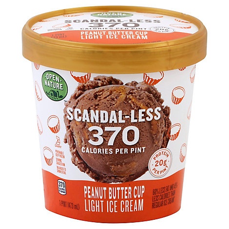 slide 1 of 1, Open Nature Scandal-Less Peanut Butter Cup Light Ice Cream, 1 pint