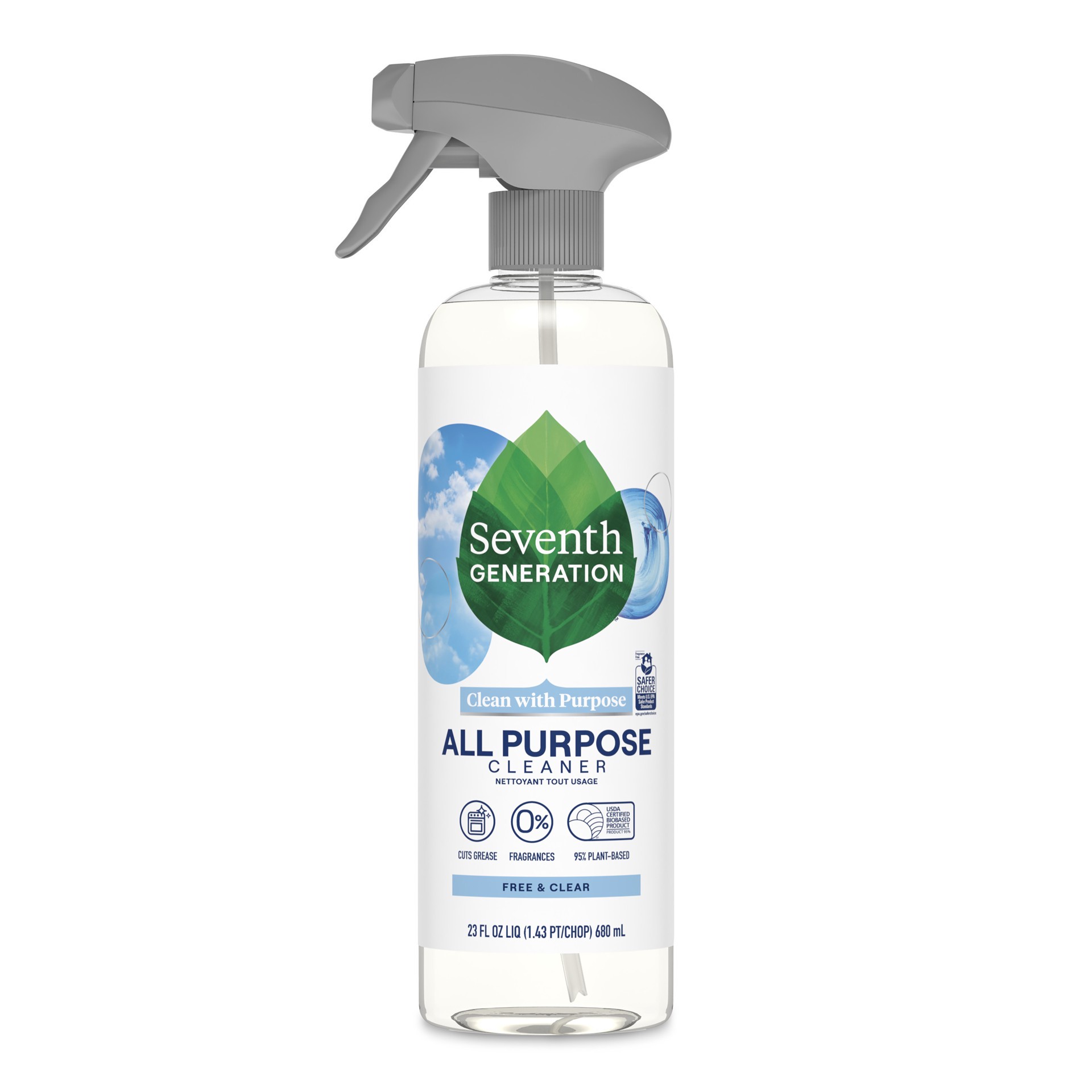 slide 1 of 12, Seventh Generation All Purpose Cleaning Spray Free & Clear, 23 oz, 23 oz