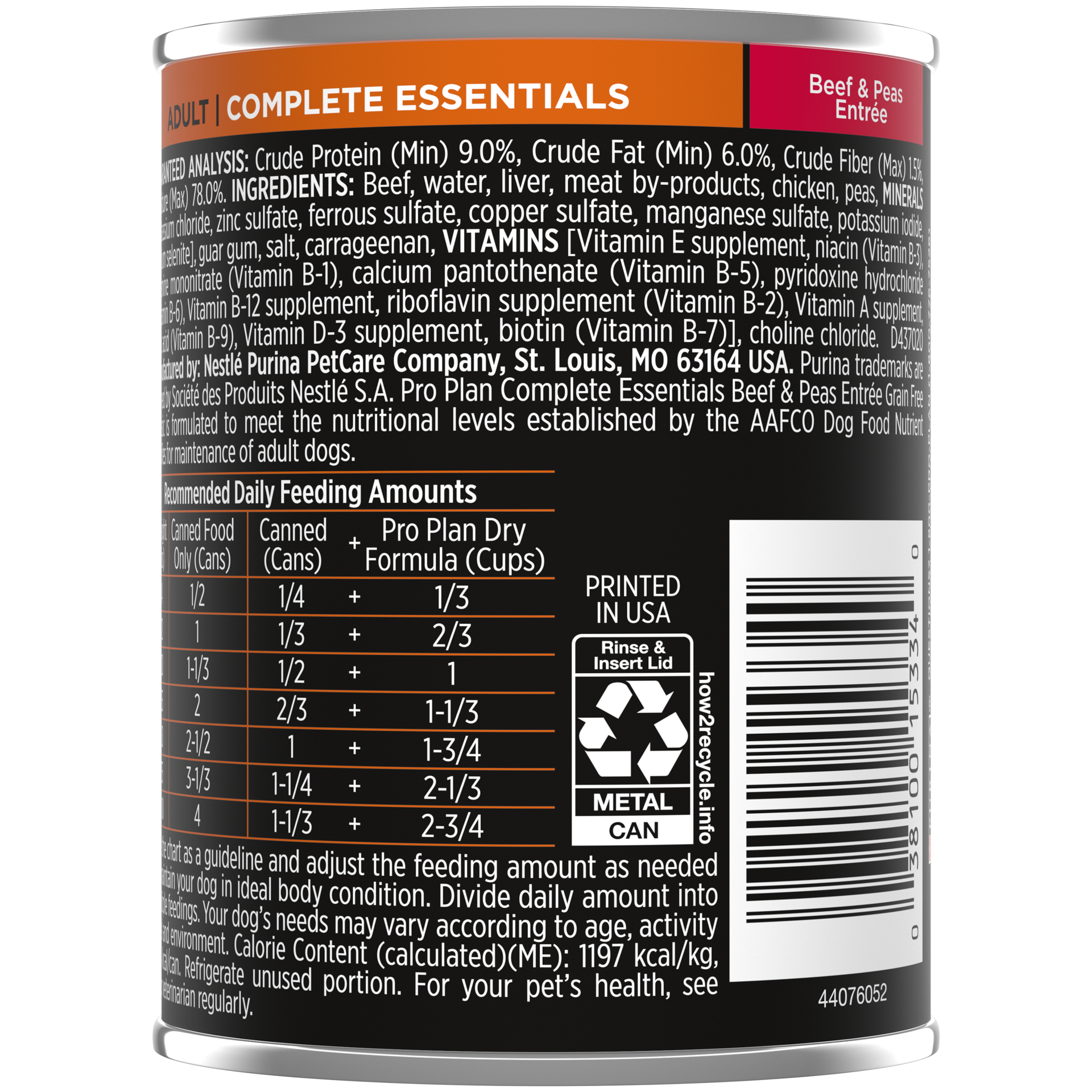 slide 2 of 2, Pro Plan Purina Pro Plan Beef And Pea Entree Do, 13 oz