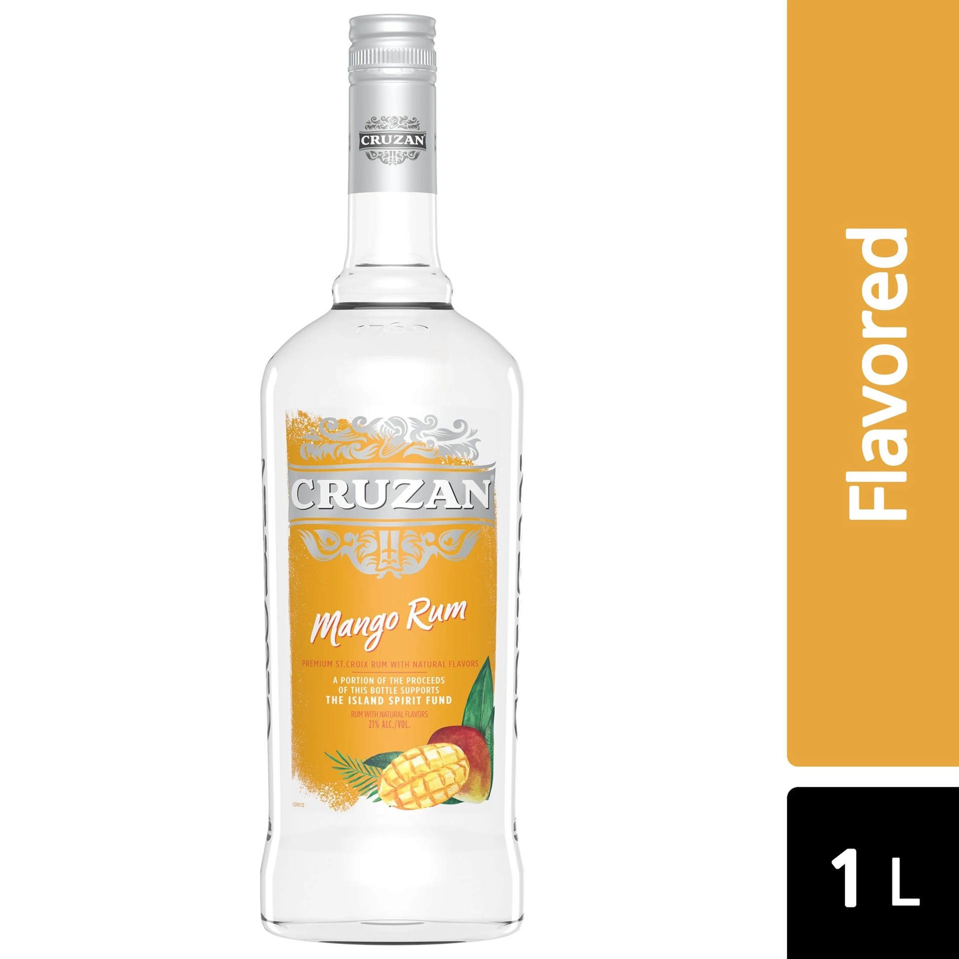 slide 1 of 2, Cruzan Mango Flavored Rum 1 L, 1 liter