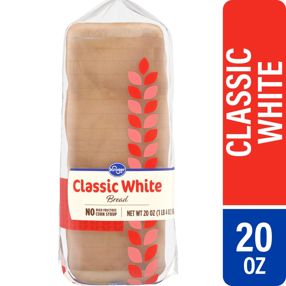 slide 1 of 4, Kroger Classic White Bread, 20 oz