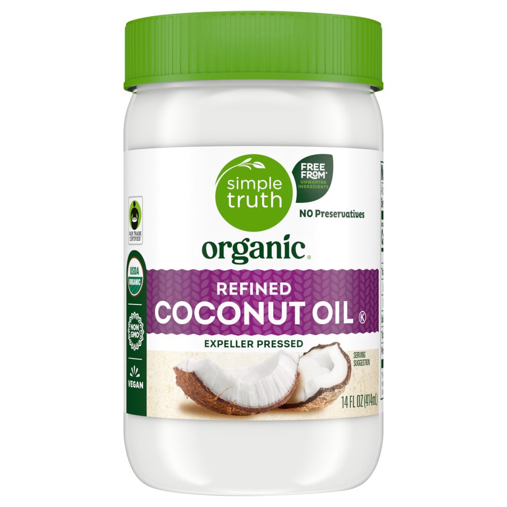 slide 1 of 4, Simple Truth Organic Refined Coconut Oil, 14 fl oz