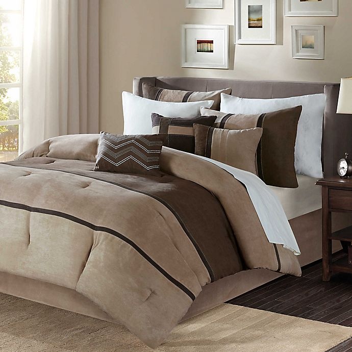 slide 1 of 1, Madison Park Palisades Queen Duvet Cover Set - Brown, 1 ct