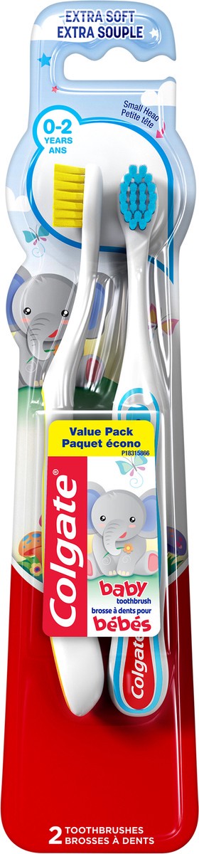 slide 2 of 7, Colgate My First Baby and Toddler Toothbrush, Extra Soft Bristles- 2 Count, 2 ct