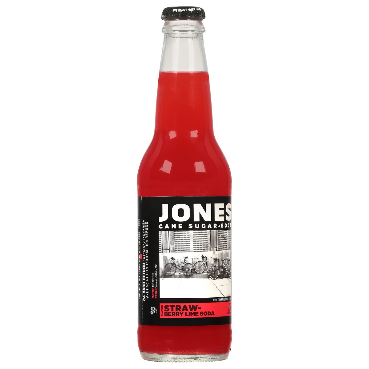 slide 6 of 9, Jones Straw-Berry Lime Cane Sugar Soda - 12 fl oz, 12 fl oz