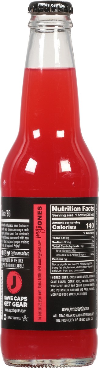 slide 8 of 9, Jones Straw-Berry Lime Cane Sugar Soda - 12 fl oz, 12 fl oz