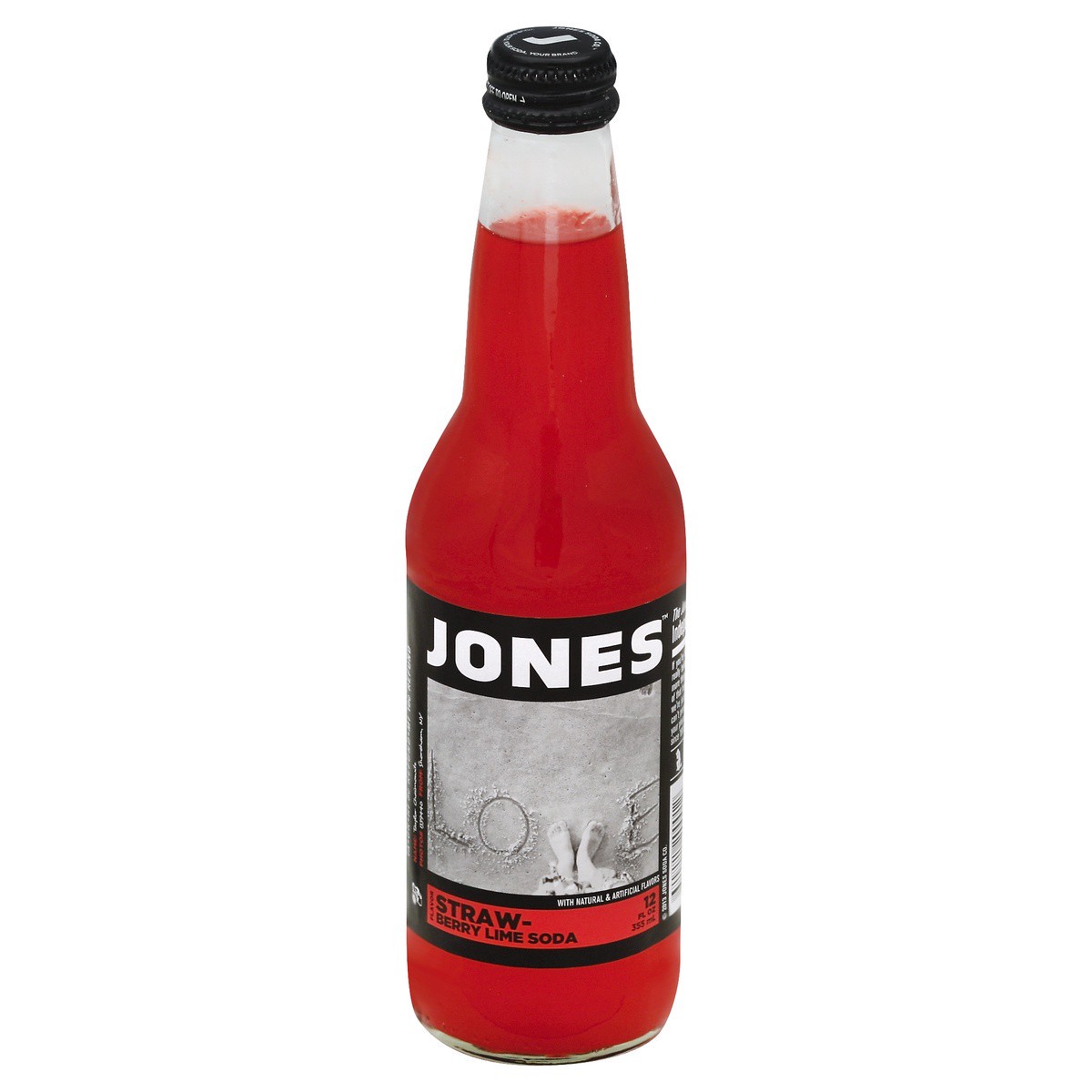 slide 1 of 9, Jones Straw-Berry Lime Cane Sugar Soda - 12 fl oz, 12 fl oz