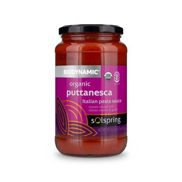 slide 1 of 1, Solspring Biodynamic Organic Puttanesca Italian Pasta Sauce, 19.7 oz