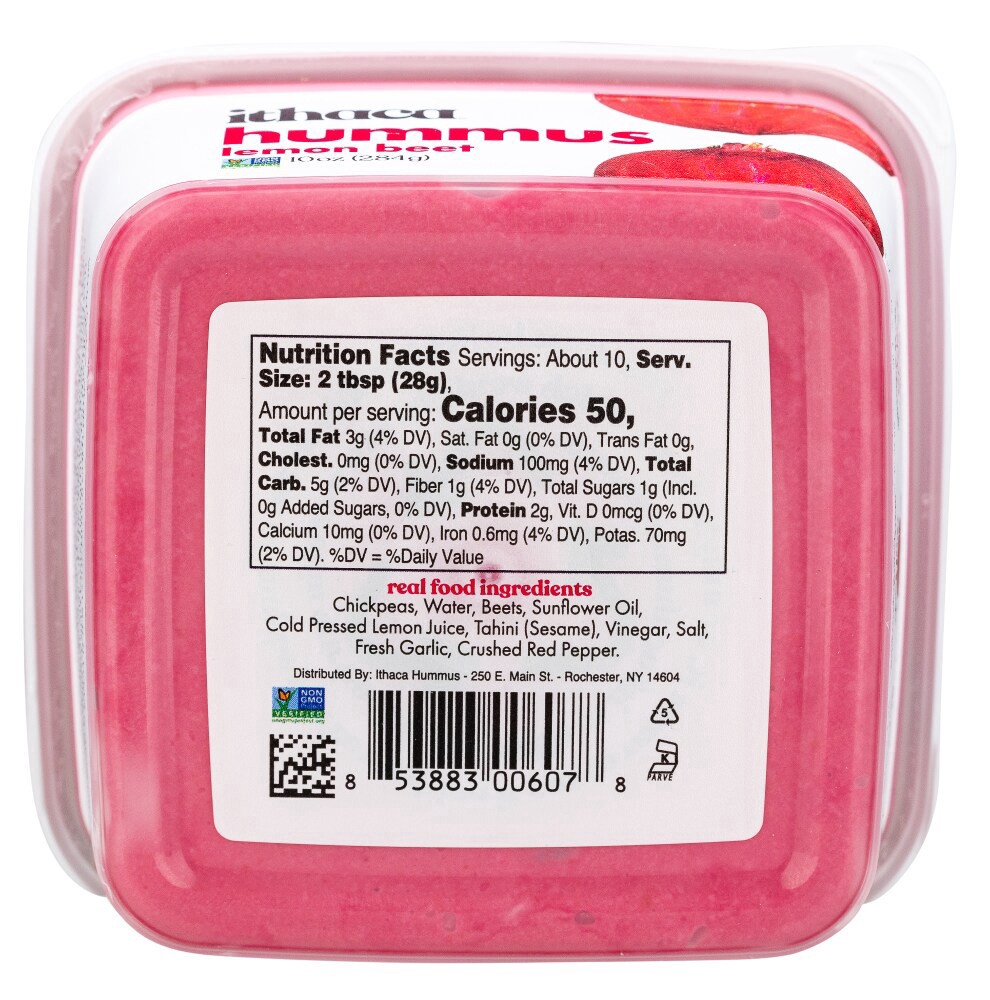slide 4 of 6, Ithacus Hummus Ithaca Lemon Beet Hummus, 10 oz