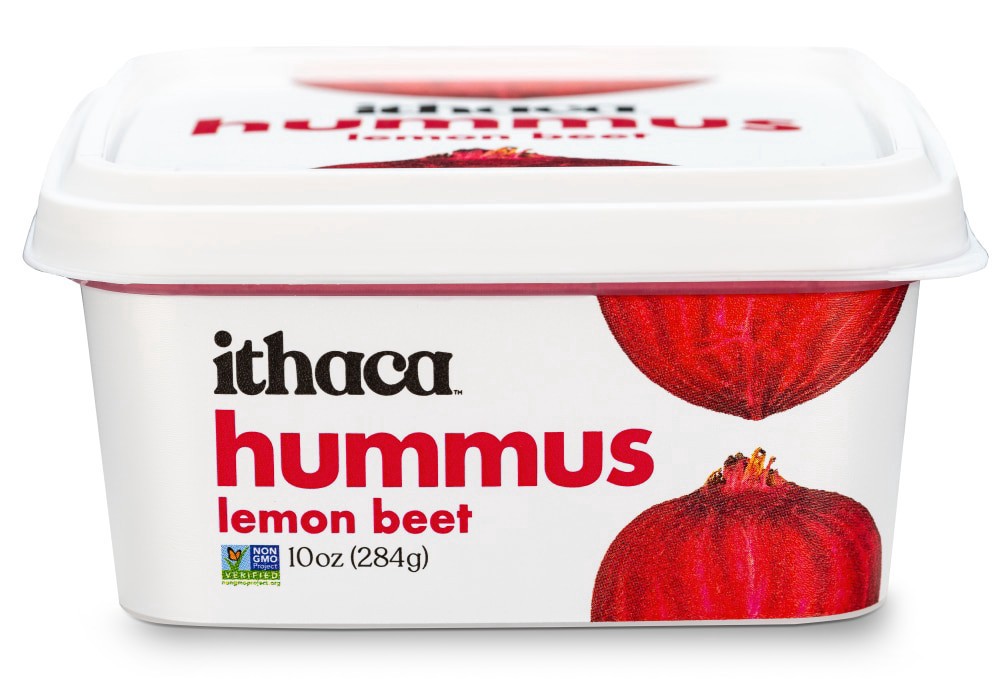 slide 1 of 6, Ithacus Hummus Ithaca Lemon Beet Hummus, 10 oz