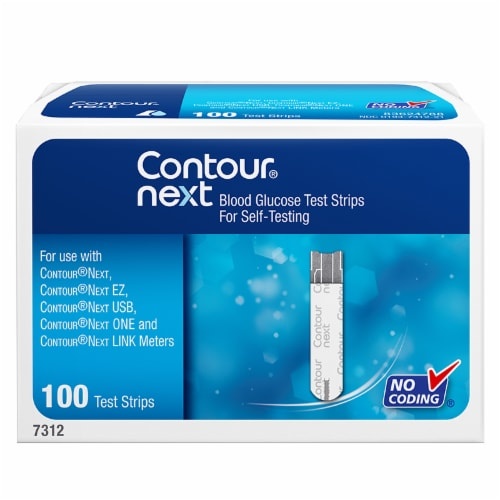 slide 1 of 1, Contour Next Blood Glucose Test Strips, 100 ct