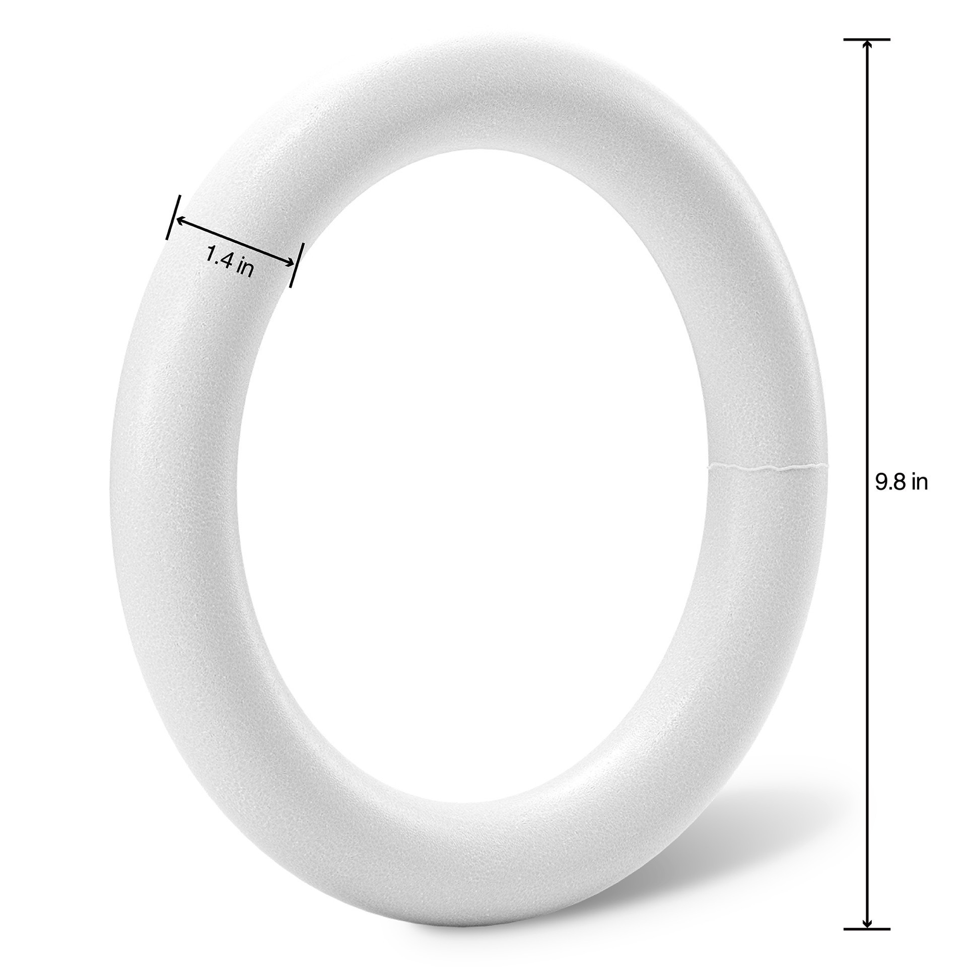 slide 2 of 7, Floracraft Craftfōm 10" Extruded Wreath White, 1.4 in x 9.8 in