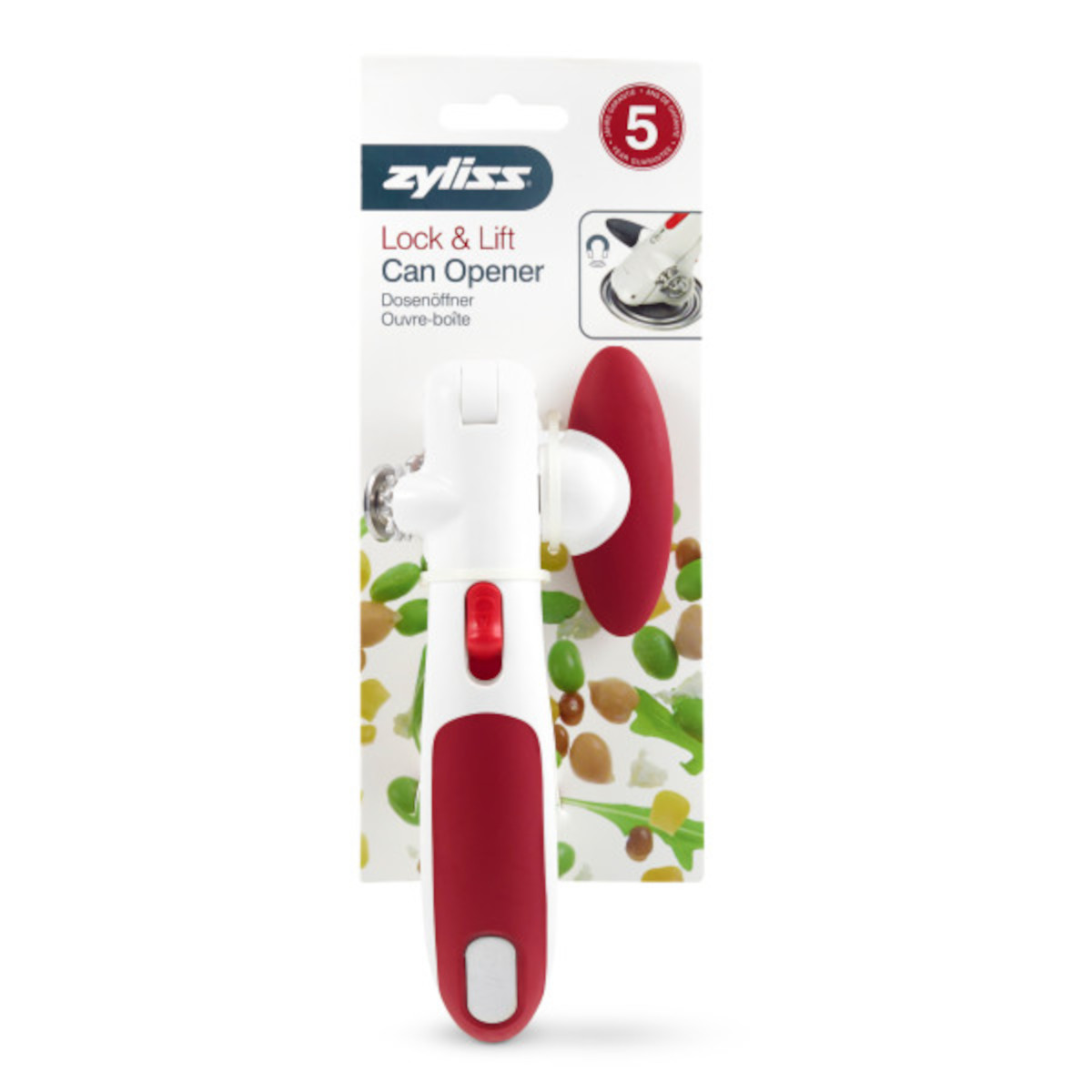 slide 1 of 5, Zyliss Lock-and-Lift Can Opener White, 1 ct