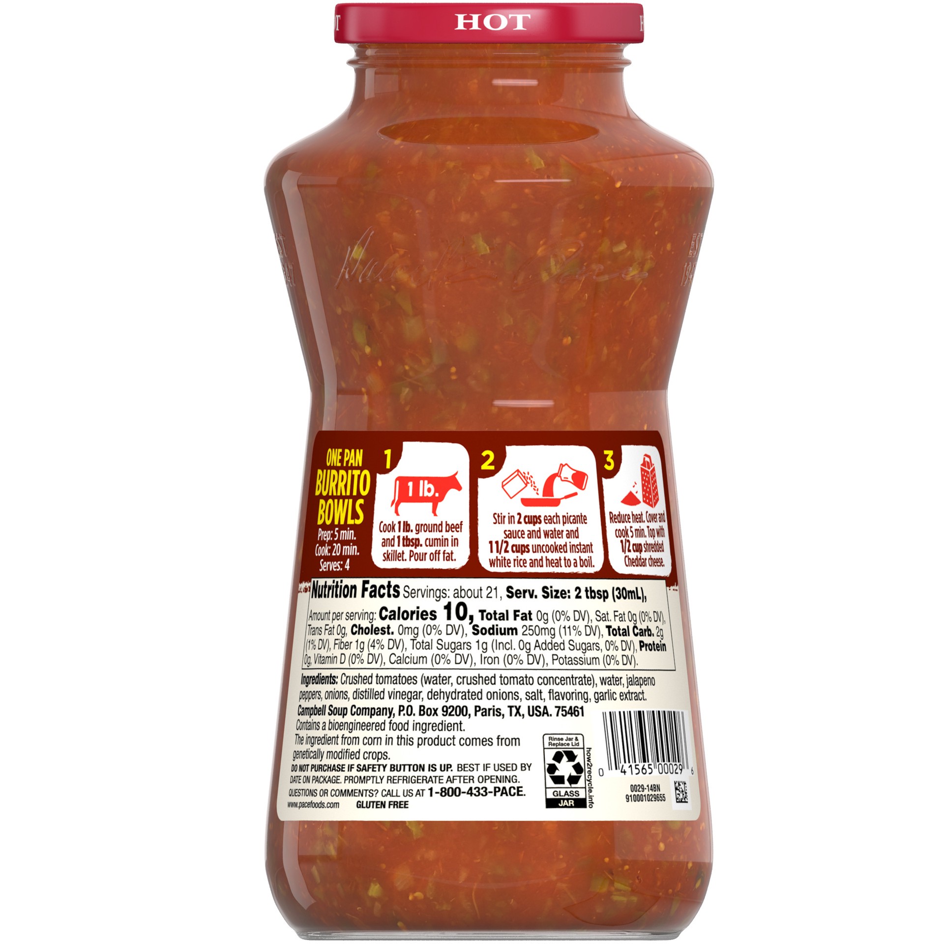 slide 2 of 5, Pace Picante Sauce, Hot, 24 oz