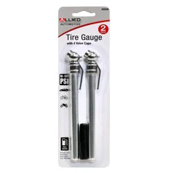 Allied Automoative Tire Gauge With 4 Valve Caps